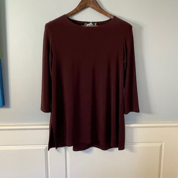 Sympli Canada Tunic Top Nu Ideal Wrinkle Resistant Easy Care Plum 12 - Picture 4 of 10